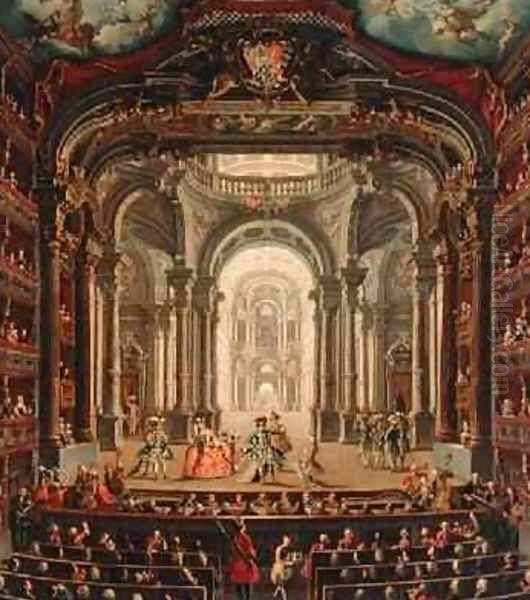 The Teatro Reale in Turin Oil Painting by Pietro Domenico Oliviero