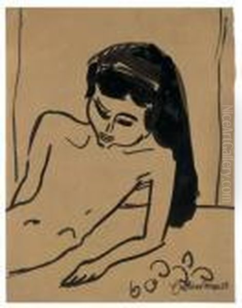 Madchen Mit Offenem Haar Oil Painting by Ernst Ludwig Kirchner