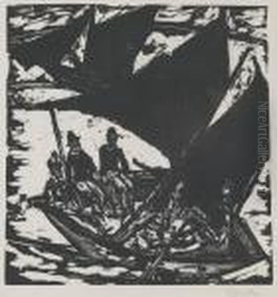 Segler Bei Fehmarn Oil Painting by Ernst Ludwig Kirchner