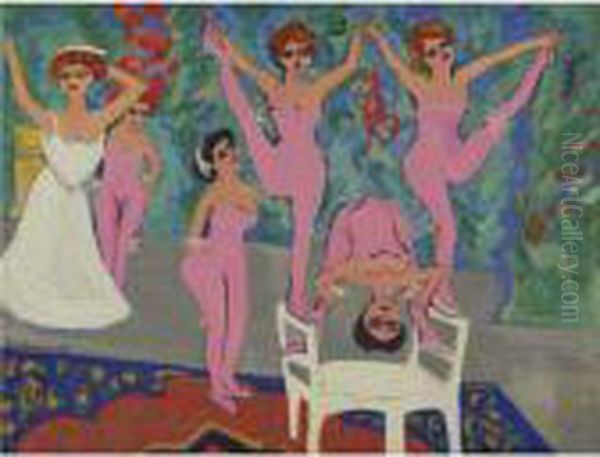 Varieteparade (variety Show) Oil Painting by Ernst Ludwig Kirchner