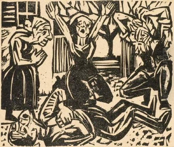 Der Gerichtstag Oil Painting by Ernst Ludwig Kirchner