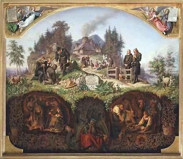 Allegory of the Mines Oil Painting by Theobald Reinhold von Oer