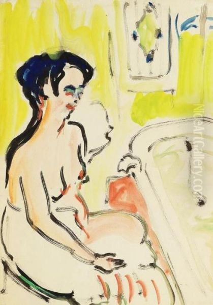 Sitzender Akt Oil Painting by Ernst Ludwig Kirchner