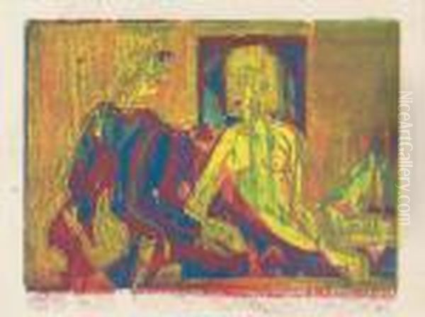 Unterhaltung Oil Painting by Ernst Ludwig Kirchner