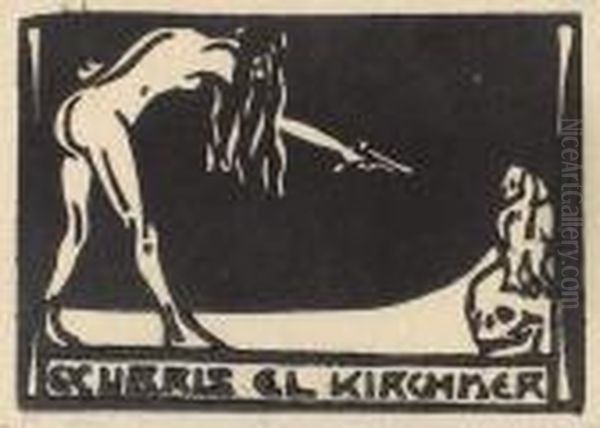 Ex Libris E. L. Kirchner Oil Painting by Ernst Ludwig Kirchner