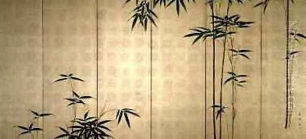 Young Bamboo 1850 Oil Painting by Kaisen Oda