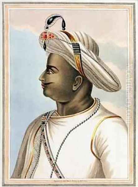 Tippoo Sultan 1749-99 plate from Picturesque Scenery in the Kingdom of Mysore 1805 Oil Painting by Orme, Edward