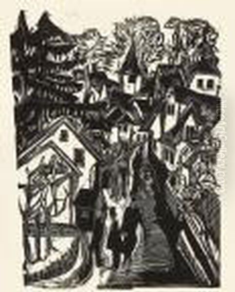 Alte Gasse In Konigstein Oil Painting by Ernst Ludwig Kirchner