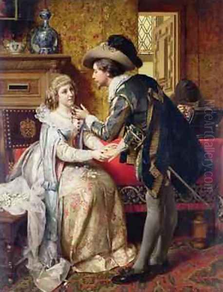 The Wedding Present, 1874 Oil Painting by Pierre Jan van der Ouderra