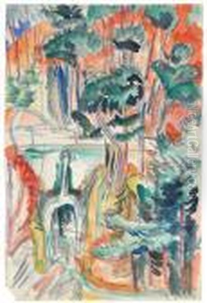 Landschaft Im Taunus Oil Painting by Ernst Ludwig Kirchner