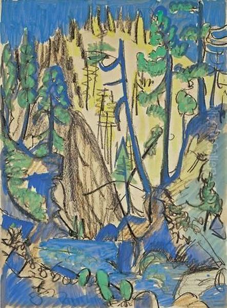 Blick Ins Tobel Oil Painting by Ernst Ludwig Kirchner