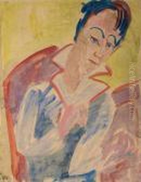 Frauenkopf Oil Painting by Ernst Ludwig Kirchner