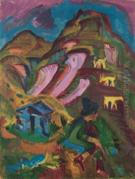 Berghirte Im Herbst Oil Painting by Ernst Ludwig Kirchner