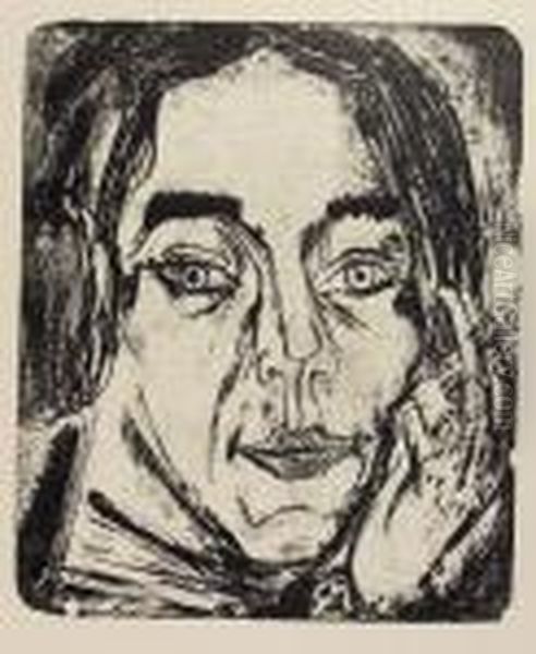 Kopf Mary Wigman Oil Painting by Ernst Ludwig Kirchner