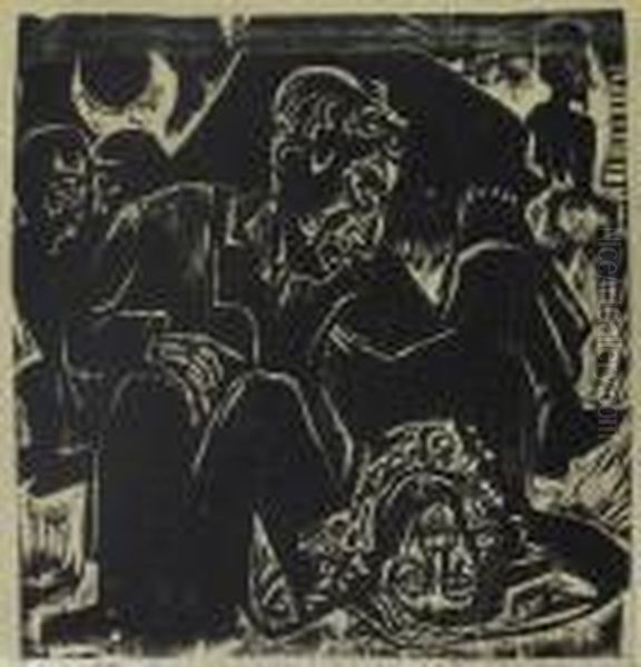 Bauernliebespaar Oil Painting by Ernst Ludwig Kirchner