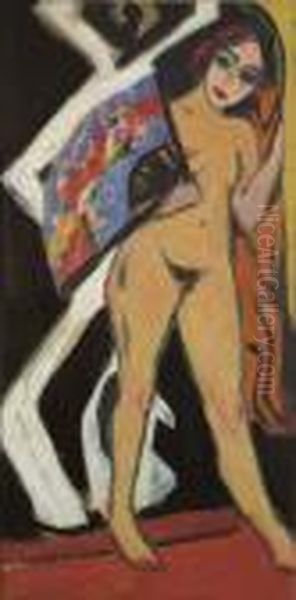 Dodo Mit Grossem Facher Oil Painting by Ernst Ludwig Kirchner