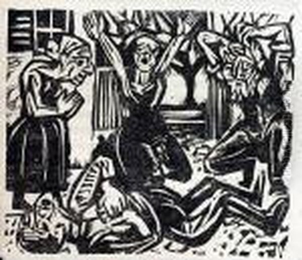 Der Gerichtstag Oil Painting by Ernst Ludwig Kirchner