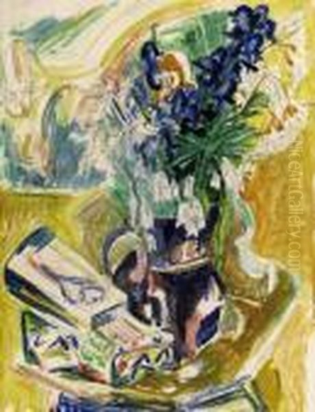 Stilleben Mit Blumenvase Oil Painting by Ernst Ludwig Kirchner