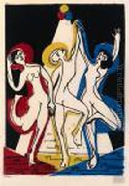 Farbentanz Oil Painting by Ernst Ludwig Kirchner