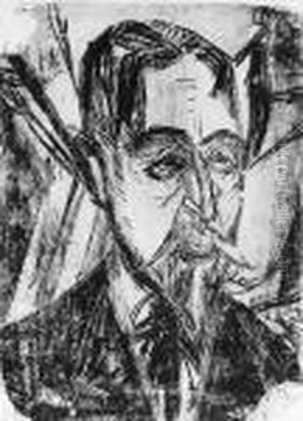 Kopf Professor Graef Oil Painting by Ernst Ludwig Kirchner