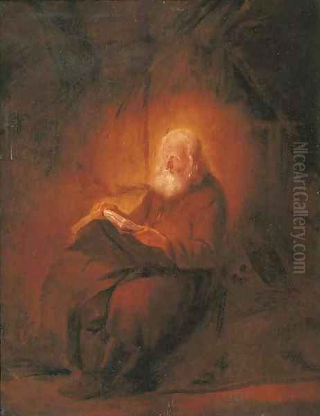 A hermit reading Oil Painting by Adriaen Jansz. Van Ostade