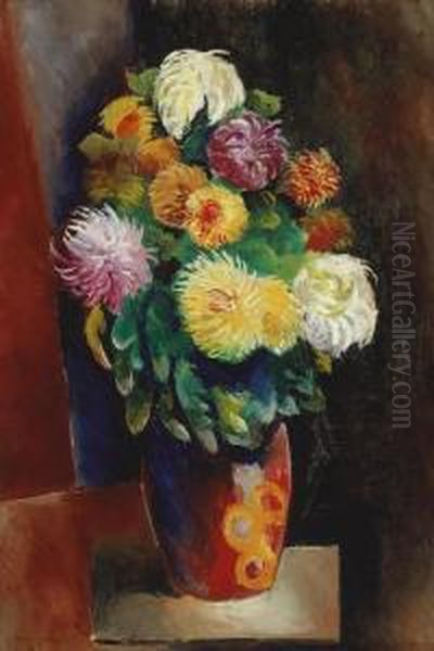 Fleurs Oil Painting by Moise Kisling