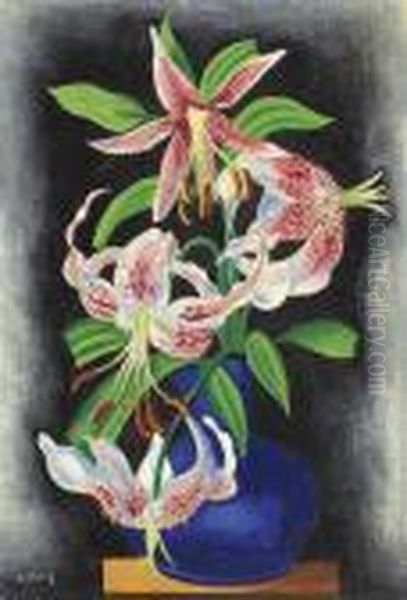 Liliums Oil Painting by Moise Kisling