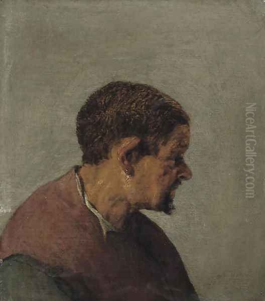 Head of a man in profile Oil Painting by Adriaen Jansz. Van Ostade