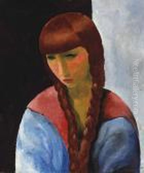 Portrait De La Soeur De Mme Renee Kisling Oil Painting by Moise Kisling