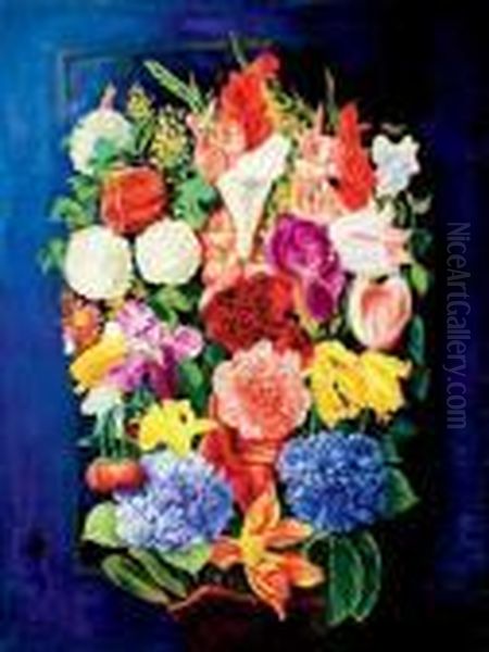 Bouquet De Fleurs Oil Painting by Moise Kisling