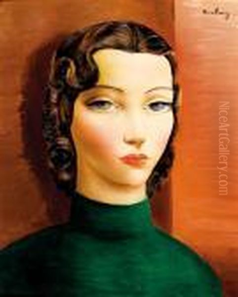 Portrait Of Young Woman Oil Painting by Moise Kisling