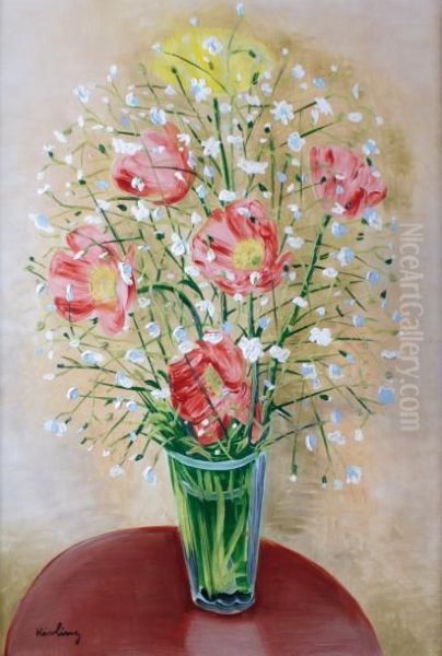 Vase De Coquelicots Et Fleurs Des Champs Oil Painting by Moise Kisling