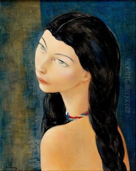 Jeune Fille Aux Nattes Oil Painting by Moise Kisling