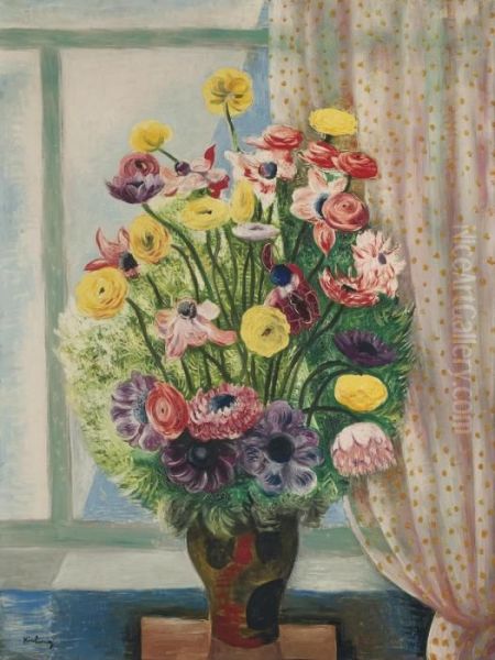 Bouquet De Fleurs Oil Painting by Moise Kisling