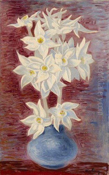 Vase De Narcisses Oil Painting by Moise Kisling