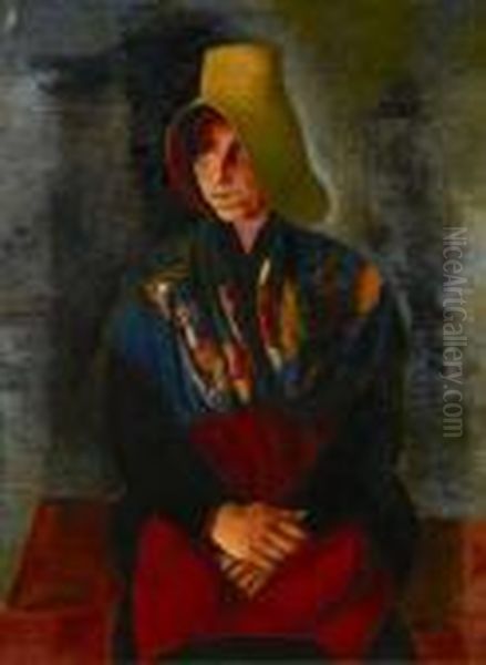 La Provencale (portrait De La Mere De Renee Kisling) Oil Painting by Moise Kisling