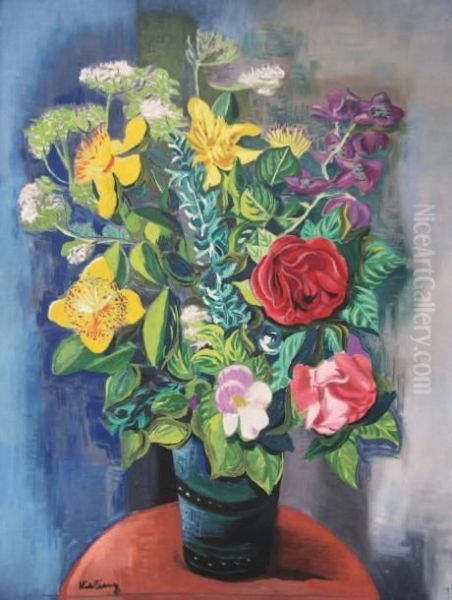 Bouquet De Fleurs. Oil Painting by Moise Kisling