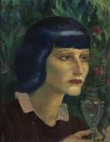 Portrait De Therese Oil Painting by Moise Kisling