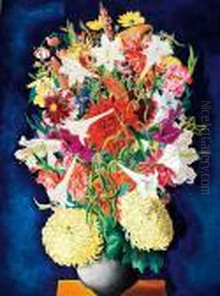 Bouquet De Fleurs Oil Painting by Moise Kisling