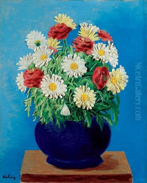 Bouquet De Marguerites Oil Painting by Moise Kisling