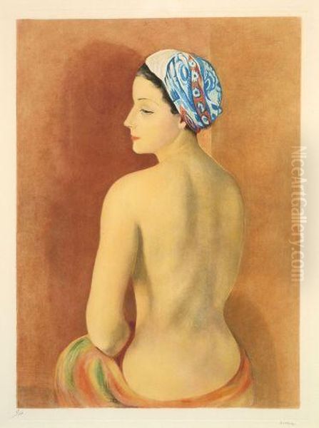 Nu Au Turban Oil Painting by Moise Kisling