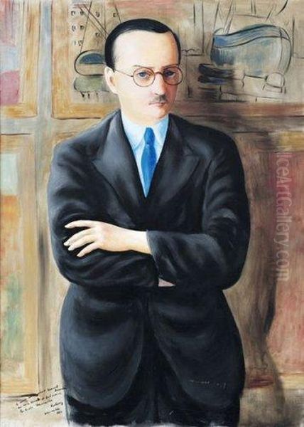 Portrait D'ernest Rouvier Oil Painting by Moise Kisling