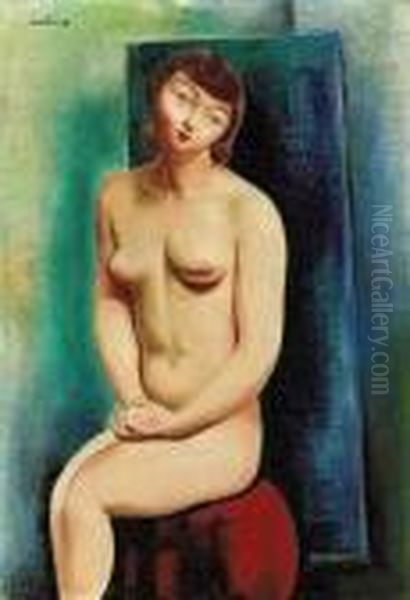 Femme Nue Assise Oil Painting by Moise Kisling