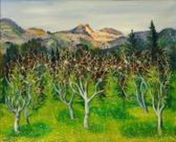 Paysage De Sanary Oil Painting by Moise Kisling