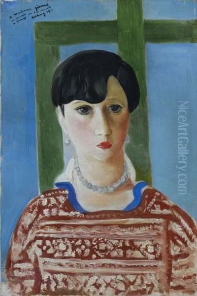 Portrait De Madame Girard Oil Painting by Moise Kisling