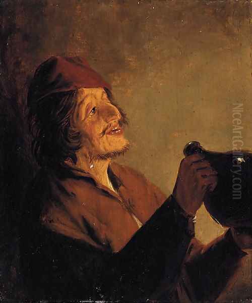 A boor drinking Oil Painting by Adriaen Jansz. Van Ostade