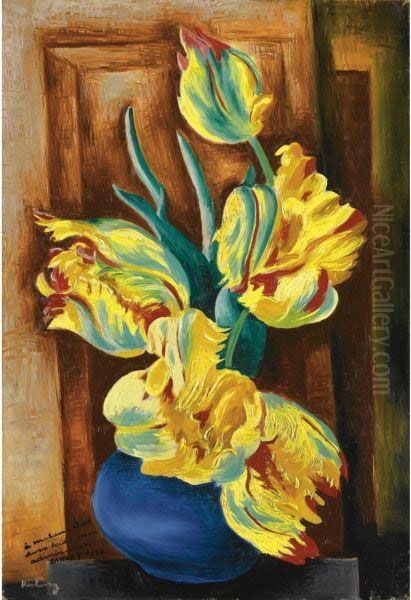 Tulipes Oil Painting by Moise Kisling