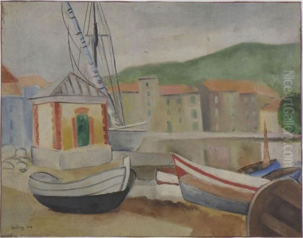 St. Tropez Oil Painting by Moise Kisling