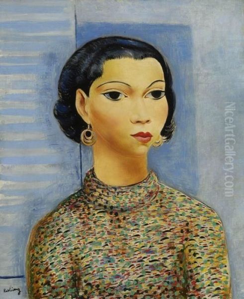 Jeune Femme Au Corsage Oil Painting by Moise Kisling