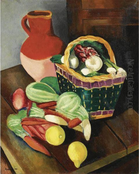 Nature Morte Aux Legumes Oil Painting by Moise Kisling